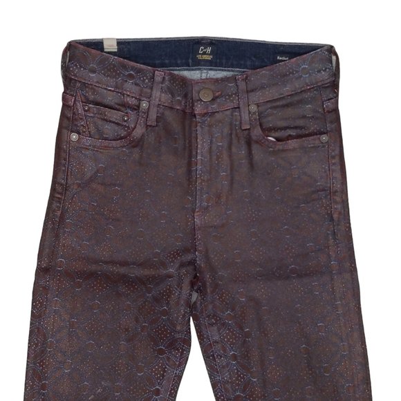 Citizens of Humanity Coated Rocket Jeans Lhasa Red Highrise Skinny Size 25 - Picture 1 of 16